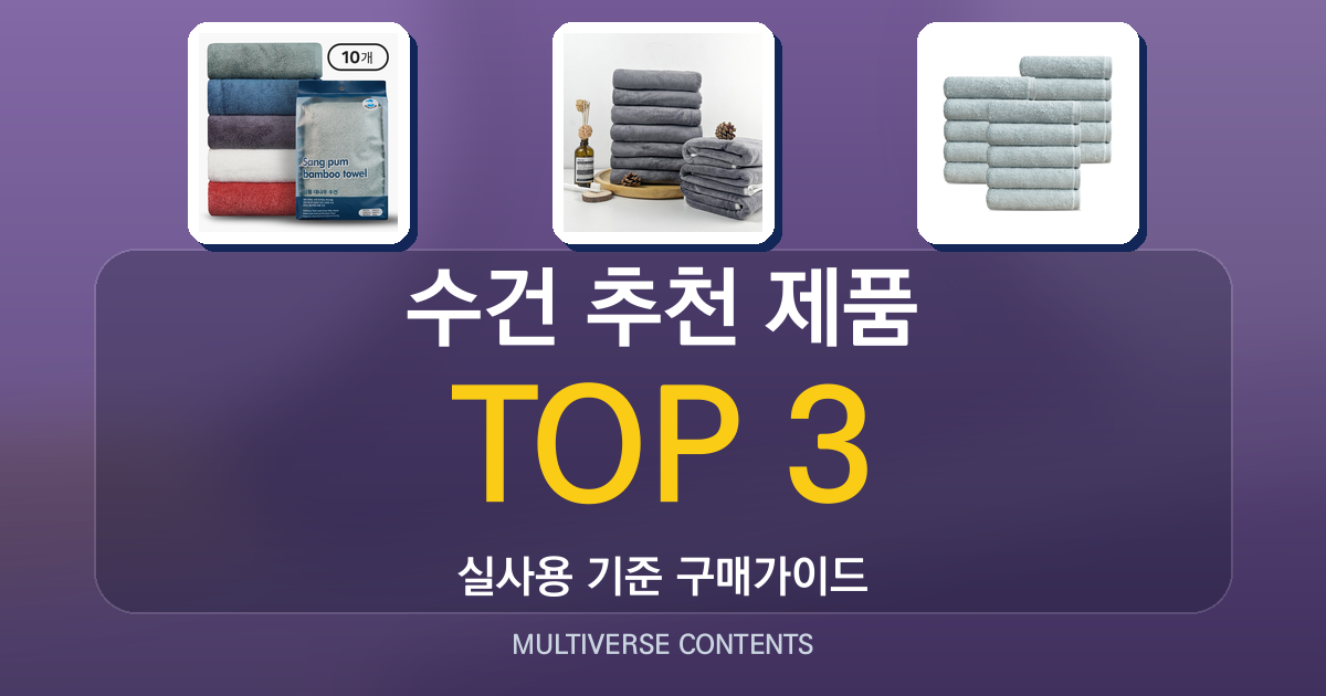 수건 추천 제품 비교: 흡수력·건조력·내구성 기준