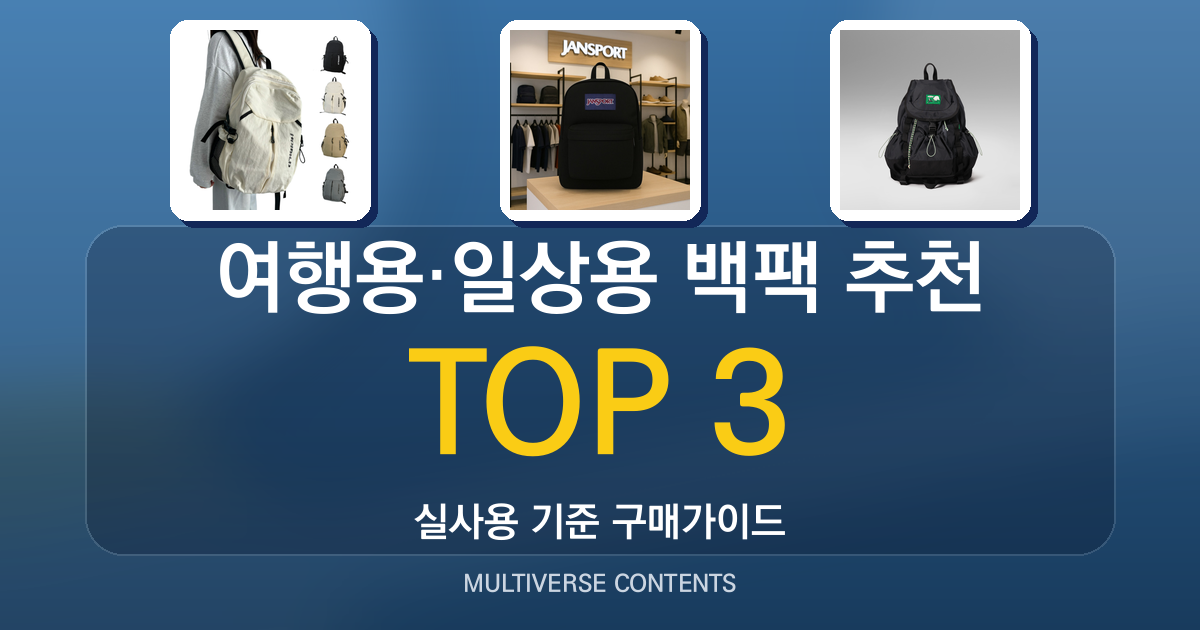 여행용·일상용 백팩 추천, 필요한 기능만 고르는 법