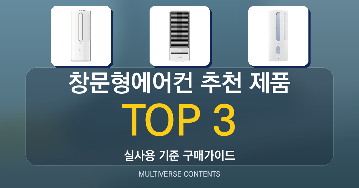 창문형에어컨 추천 제품 비교: 냉방성능과 소음 중심으로