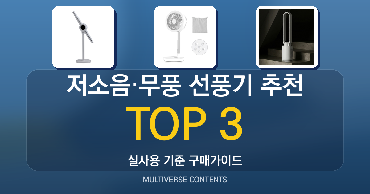 저소음·무풍 선풍기 추천, 방 안 전체 바람 고민 해결
