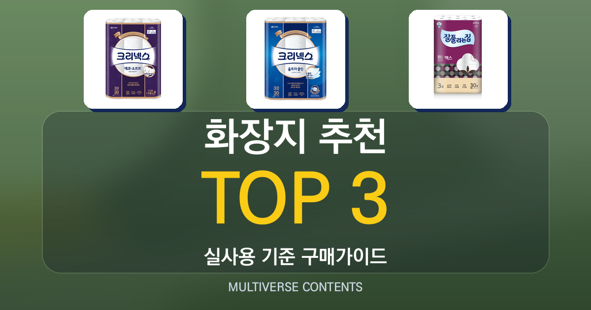화장지 추천, 실사용자 평가로 고른 인기 3종 비교
