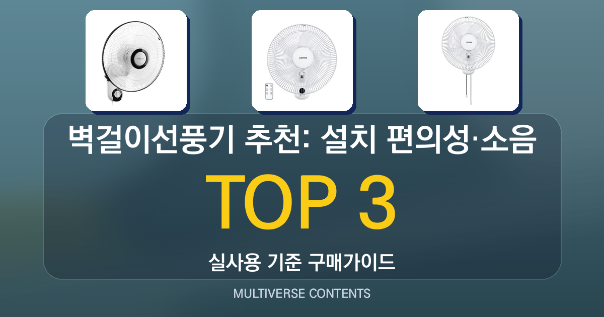 2026년 벽걸이선풍기 추천: 설치 편의성·소음 비교