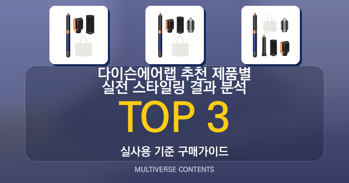 다이슨에어랩 추천 제품별 실전 스타일링 결과 분석