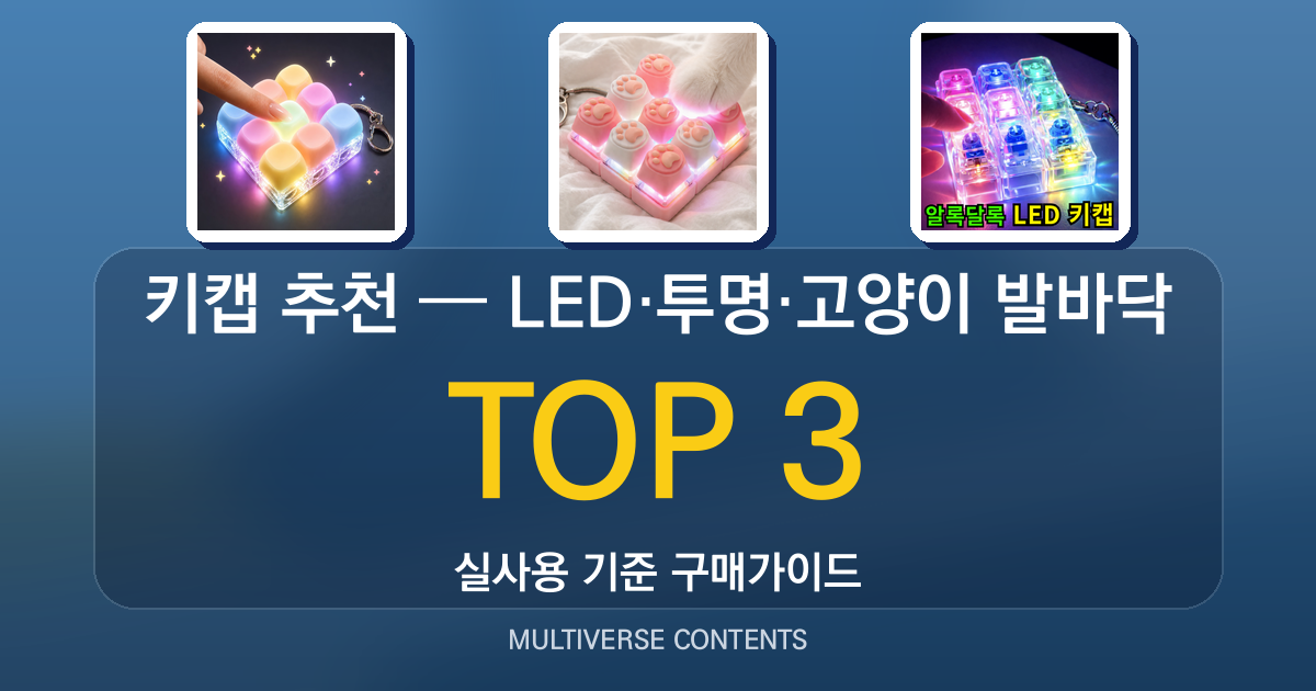 실사용 기준 키캡 추천 BEST 3 — LED·투명·고양이 발바닥 비교