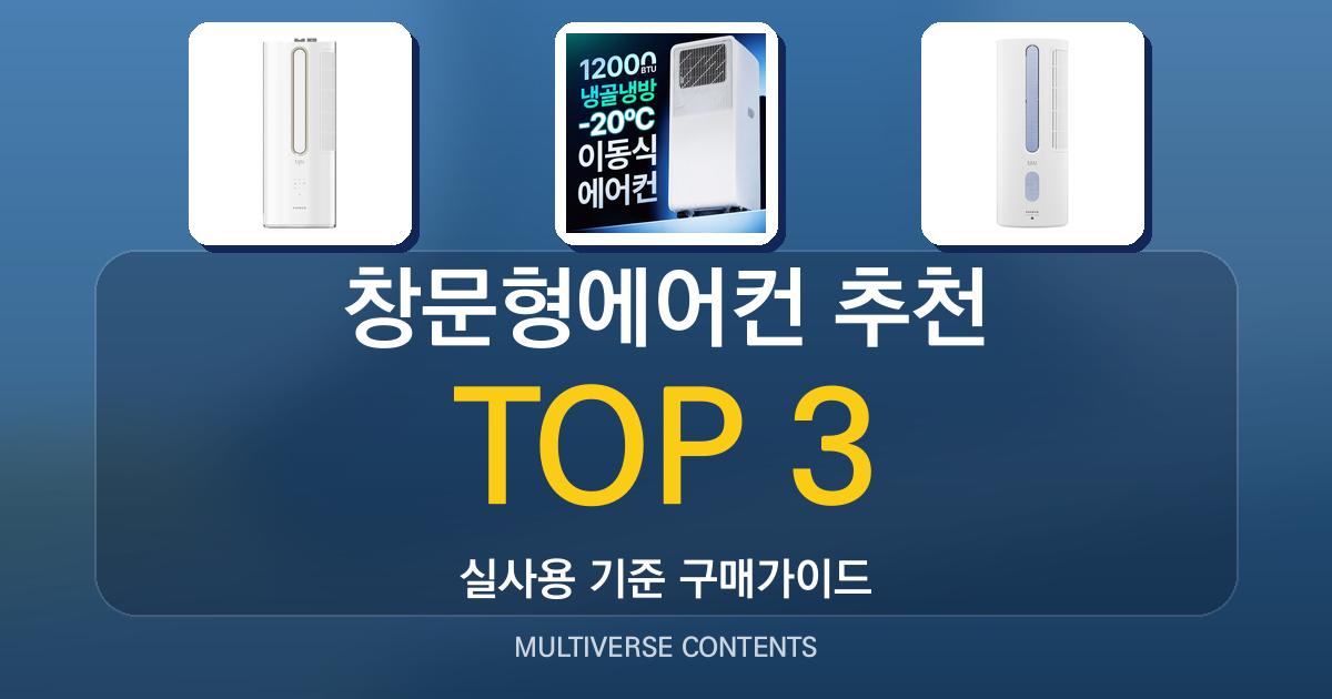 실사용 기준 창문형에어컨 추천 BEST 3 비교 가이드