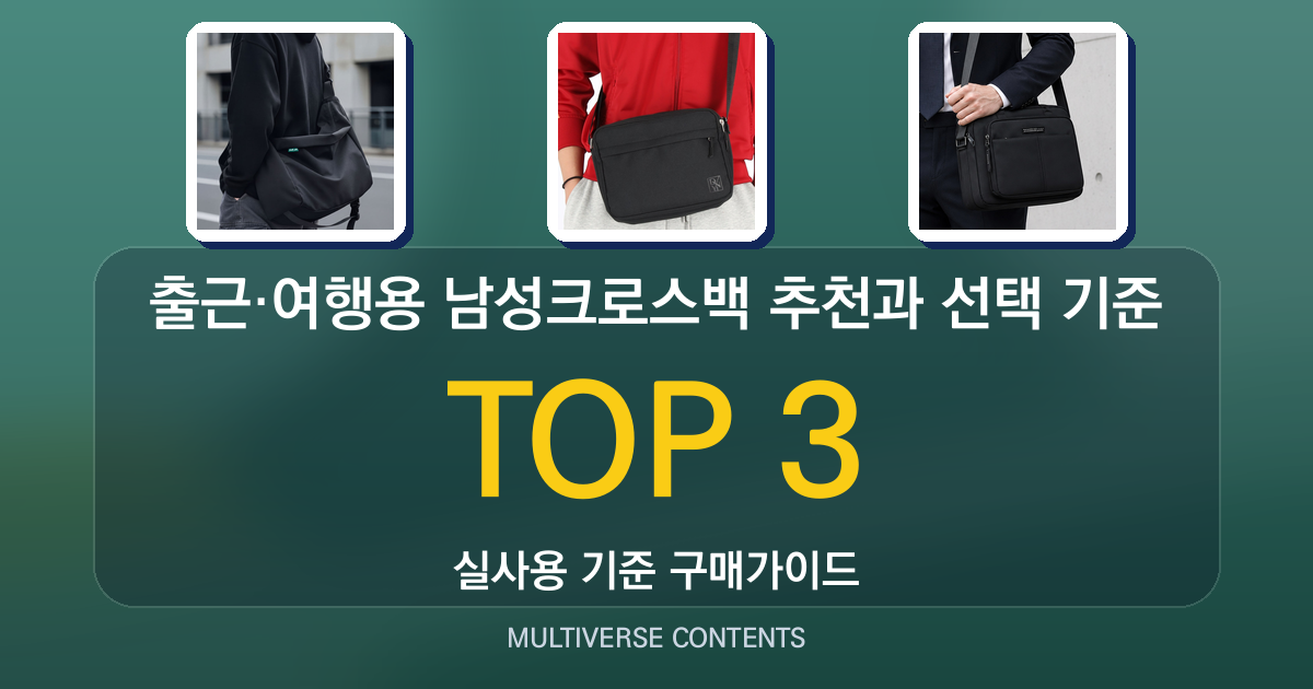출근·여행용 남성크로스백 추천과 선택 기준 총정리